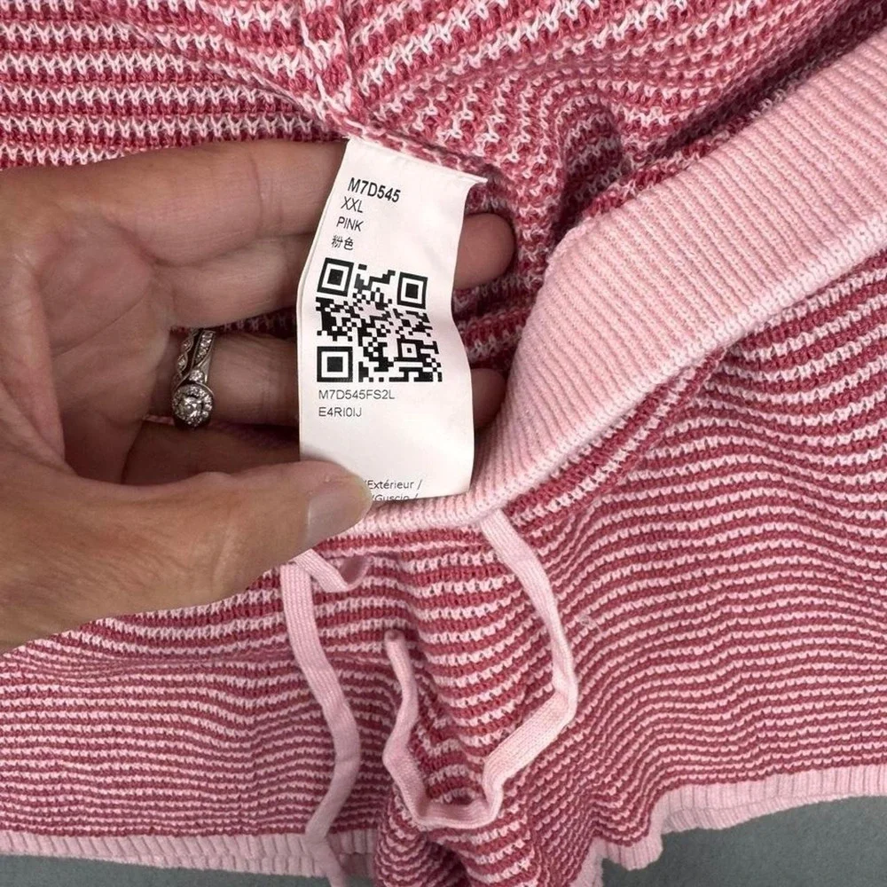 Pink Striped Polo Shirt & Shorts Set Women's Matching Preppy Lounge Outfit